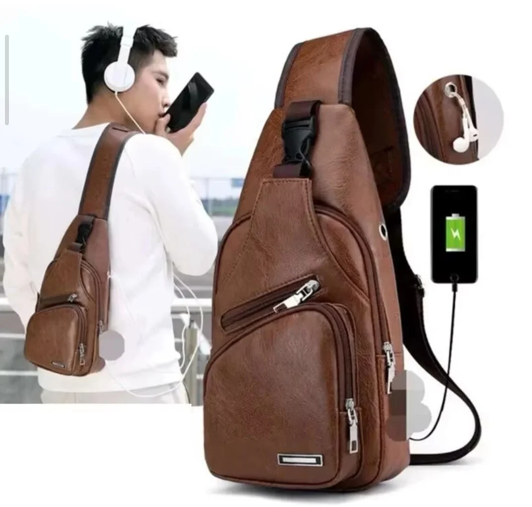 Rifa Bolsa masculina em couro