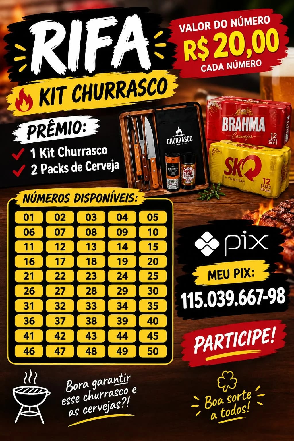 Kit churrasco + 2 pack de cerveja