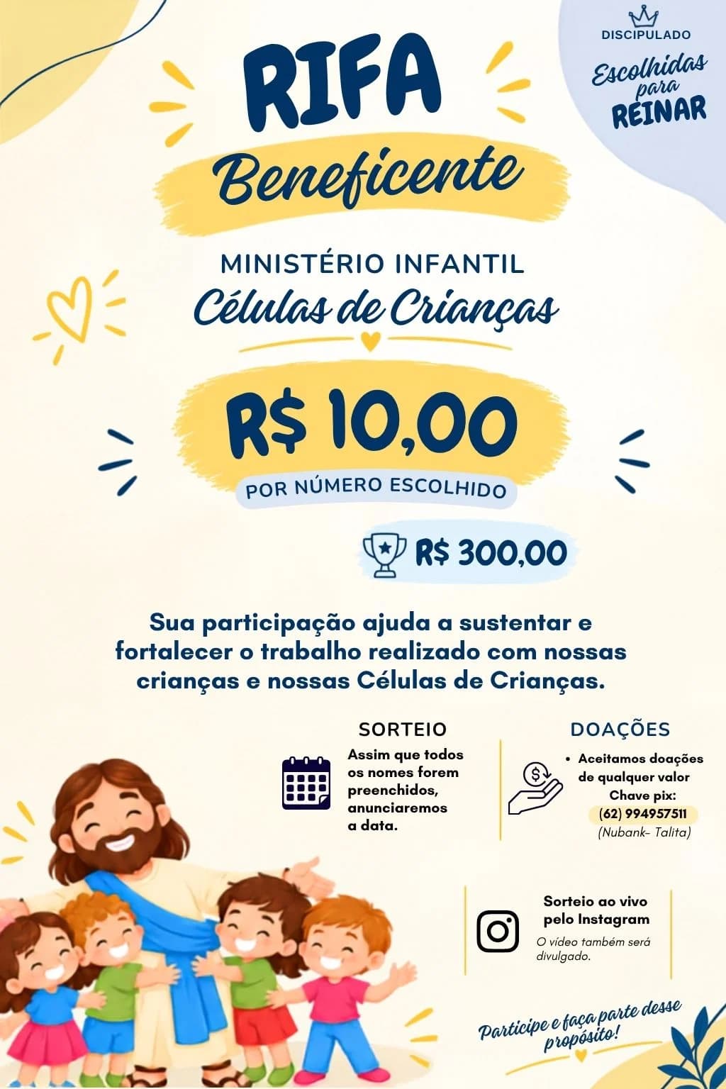 Rifa Beneficente - Ministério Infantil